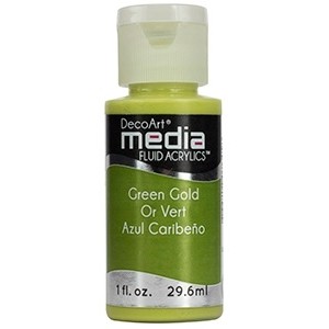 Acryliques Fluides DecoArt Media 1oz Or Vert S4 DMFA014