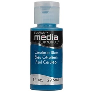 Acryliques Fluides DecoArt Media 1oz Bleu Céruléen S4 DMFA006