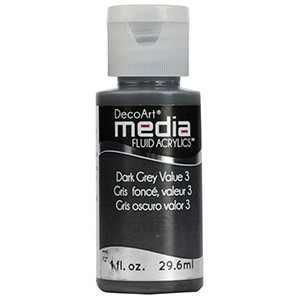 Acryliques Fluides DecoArt Media 1oz Gris Foncé Valeur 3 S1 DMFA022