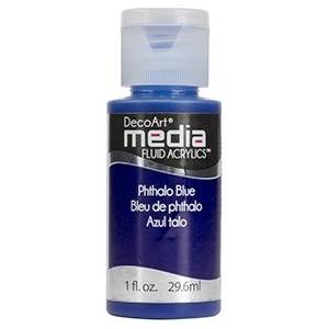 Acryliques Fluides DecoArt Media 1oz Bleu de Phthalo S3 DMFA023