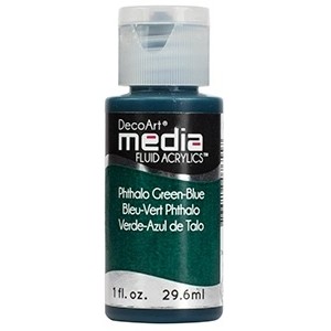 Acryliques Fluides DecoArt Media 1oz Bleu-Vert Phthalo S3 DMFA024