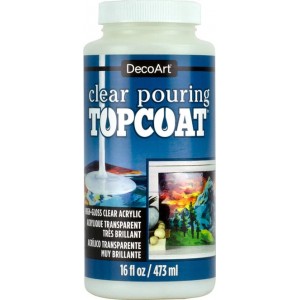 DecoArt Clear Pouring Topcoat 16oz Acrylique Transparent Très Brilliant DS134-16