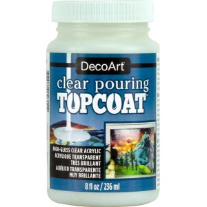 DecoArt Clear Pouring Topcoat 8oz Acrylique Transparent Très Brilliant DS134-8