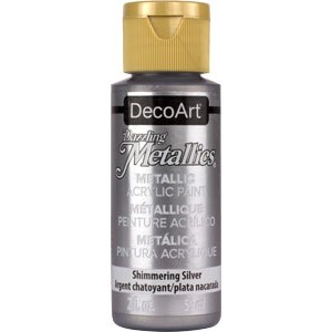 DecoArt, Dazzling Metallics Acrylic Paint 2oz Shimmering Silver DA070