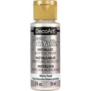 DecoArt, Dazzling Metallics Peinture Acrylique 2oz Perle Blanche DA117