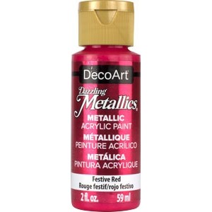 DecoArt, Dazzling Metallics Peinture Acrylique 2oz Rouge Festif DA262