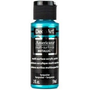DecoArt, Americana Multi surface Acrylics Metallics 2oz Turquoise DA803