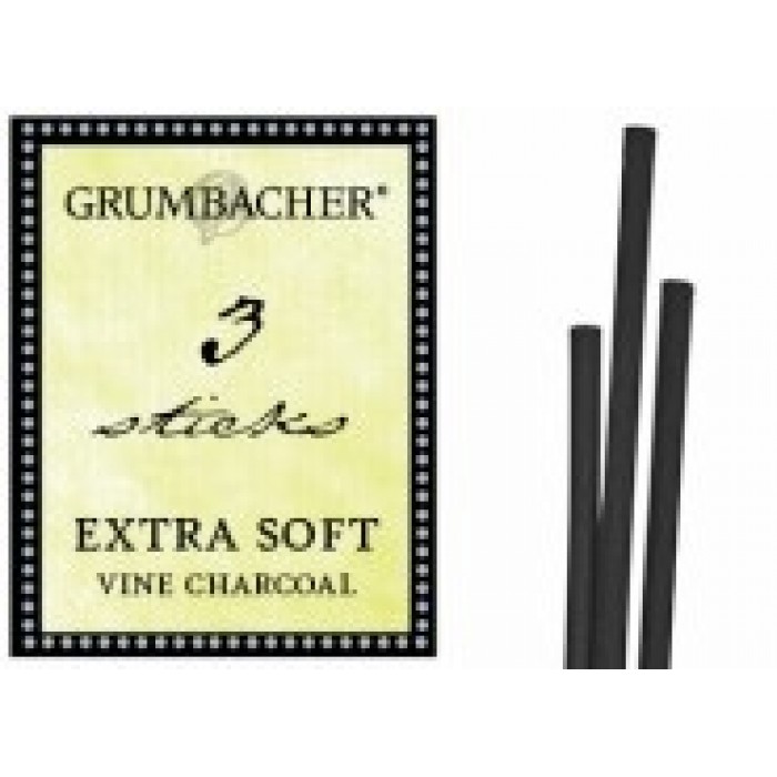 Grumbacher 12-Pack Vine Charcoal, Soft