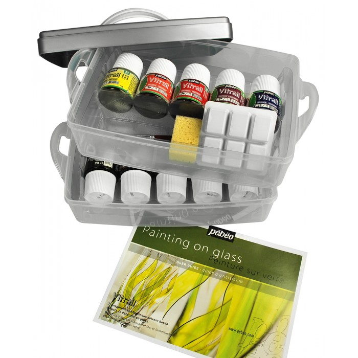 Coffret peinture sur verre pastel 10x45 ml - pébéo - Collection